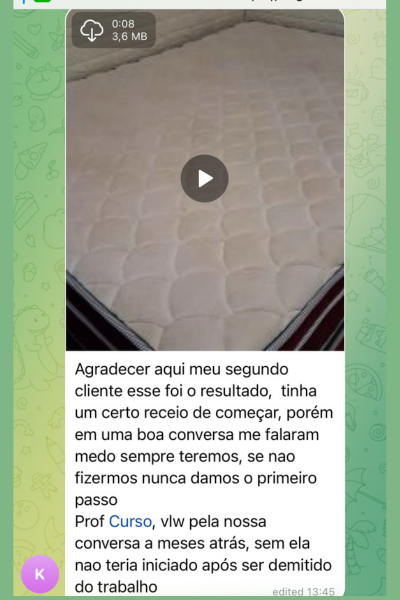 Depoimento de aluno